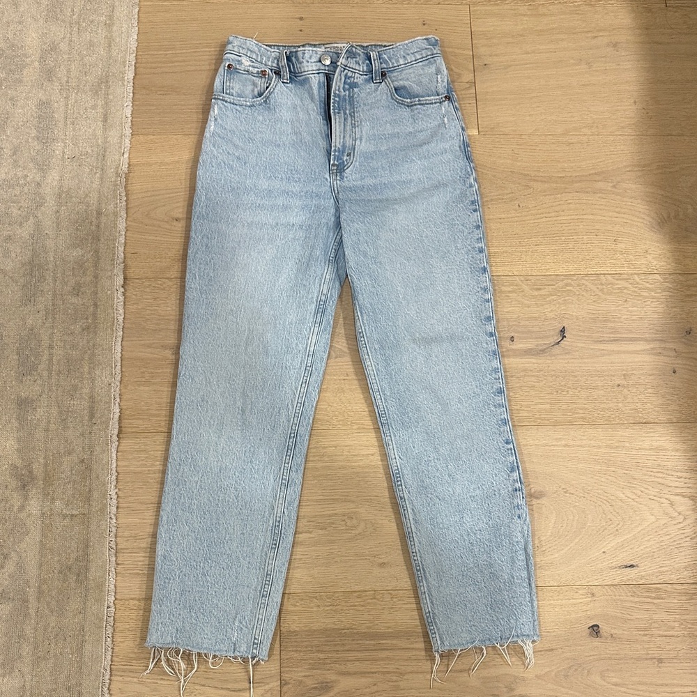 Abercrombie & Fitch Pale Wash Straight Leg Jeans
